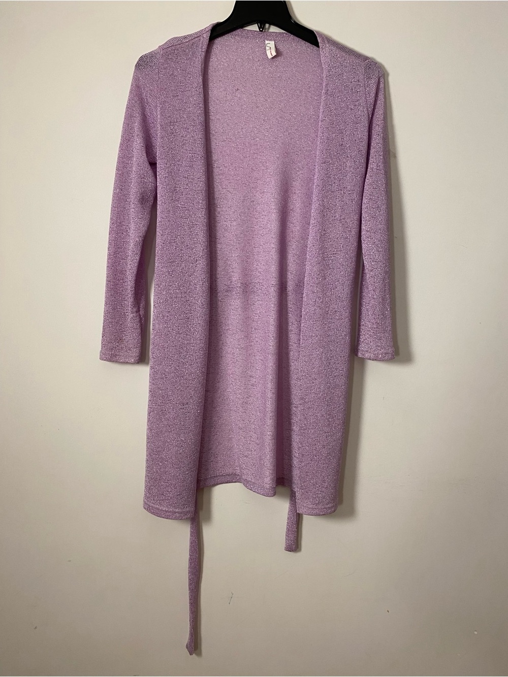 Suzy Shier Lilac Open-Front Lightweight Cardigan